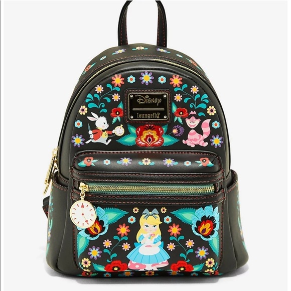 Loungefly Handbags - Loungefly Disney Alice in Wonderland Characters Floral Mini Backpack